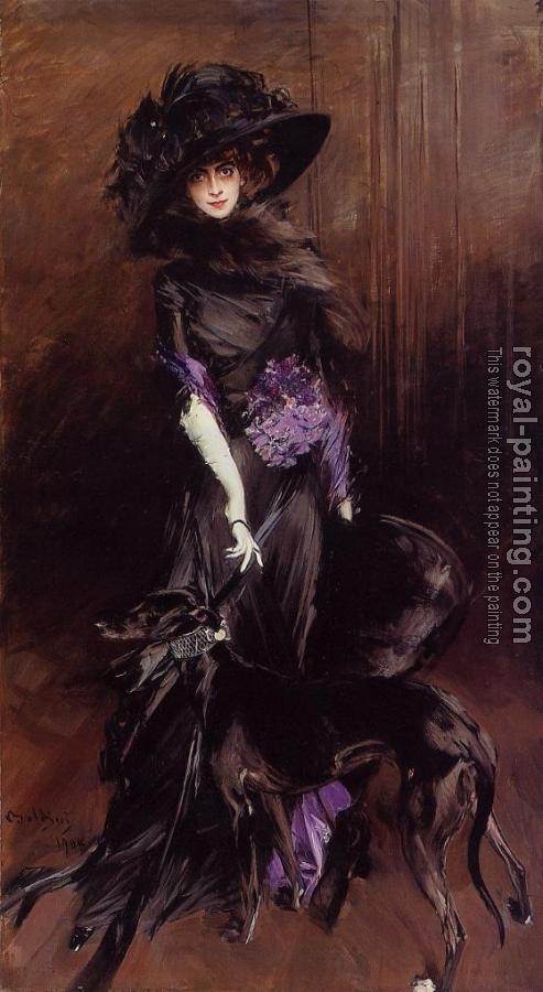 Giovanni Boldini : Portrait of the Marchesa Luisa Casati, with a Greyhound